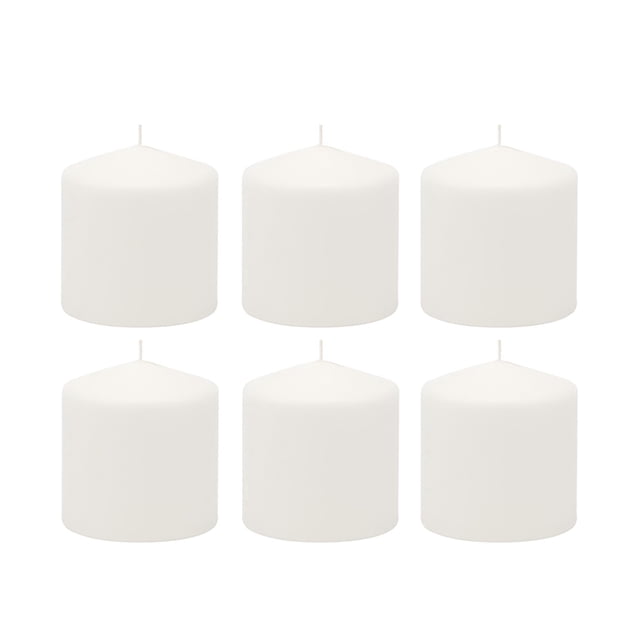 Stonebriar - Velas altas blancas sin perfume, pilares de vela de 18 horas, perfectas para decoración, bodas, emergencias, 3 x 3 pulgadas, 6 unidades