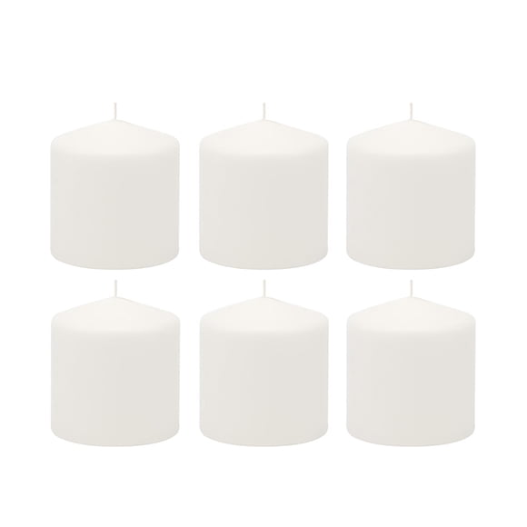 Stonebriar - Velas altas blancas sin perfume, pilares de vela de 18 horas, perfectas para decoración, bodas, emergencias, 3 x 3 pulgadas, 6 unidades