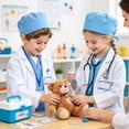 thumbnail image 2 of Kids Doctor Costume 9‑Piece, Complete Medical Dress‑Up Set with White Lab Coat, Halloween Party Role‑Play Outfit for Boys & Girls Age 8‑12 Years, 2 of 5