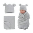 thumbnail image 1 of EASTIN Baby Swaddle Bag Unisex Solid Wrap Sleeping Sack Swaddle Hat Baby Care, 1 of 6