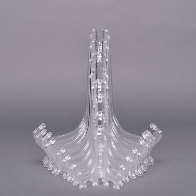 Maoww 10pcs Clear Plastic Easels Plate Holders Display Dish Rack Picture Frame Photo Book Pedestal Stand