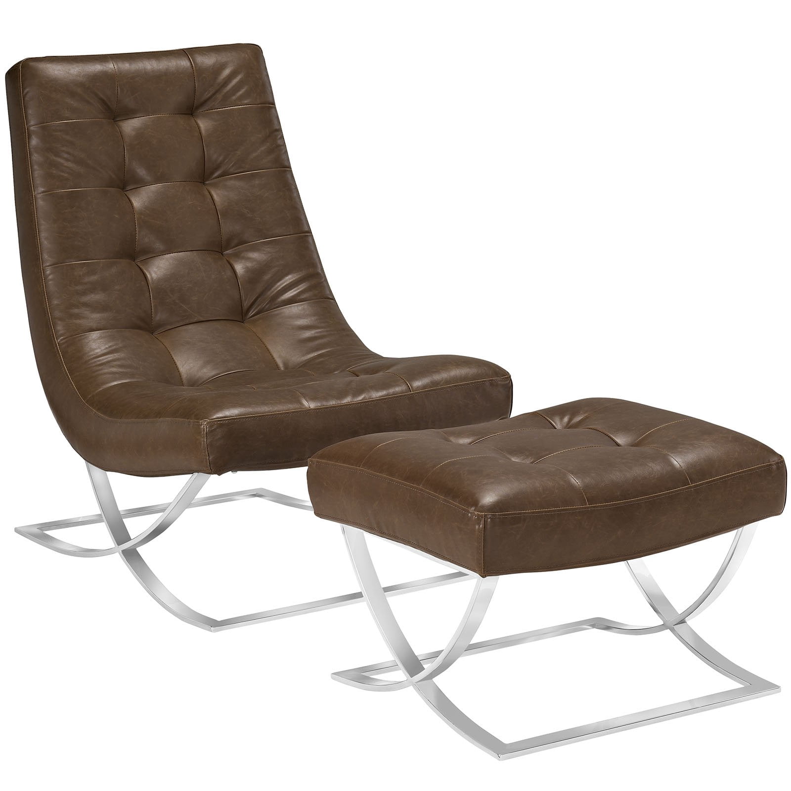 Modway Slope Lounge Chair and Ottoman, Multiple Colors