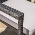 thumbnail image 4 of Christopher Knight Home San Pico Outdoor 5-piece Wicker Square Dining Set with Cushions by  Grey, 4 of 5