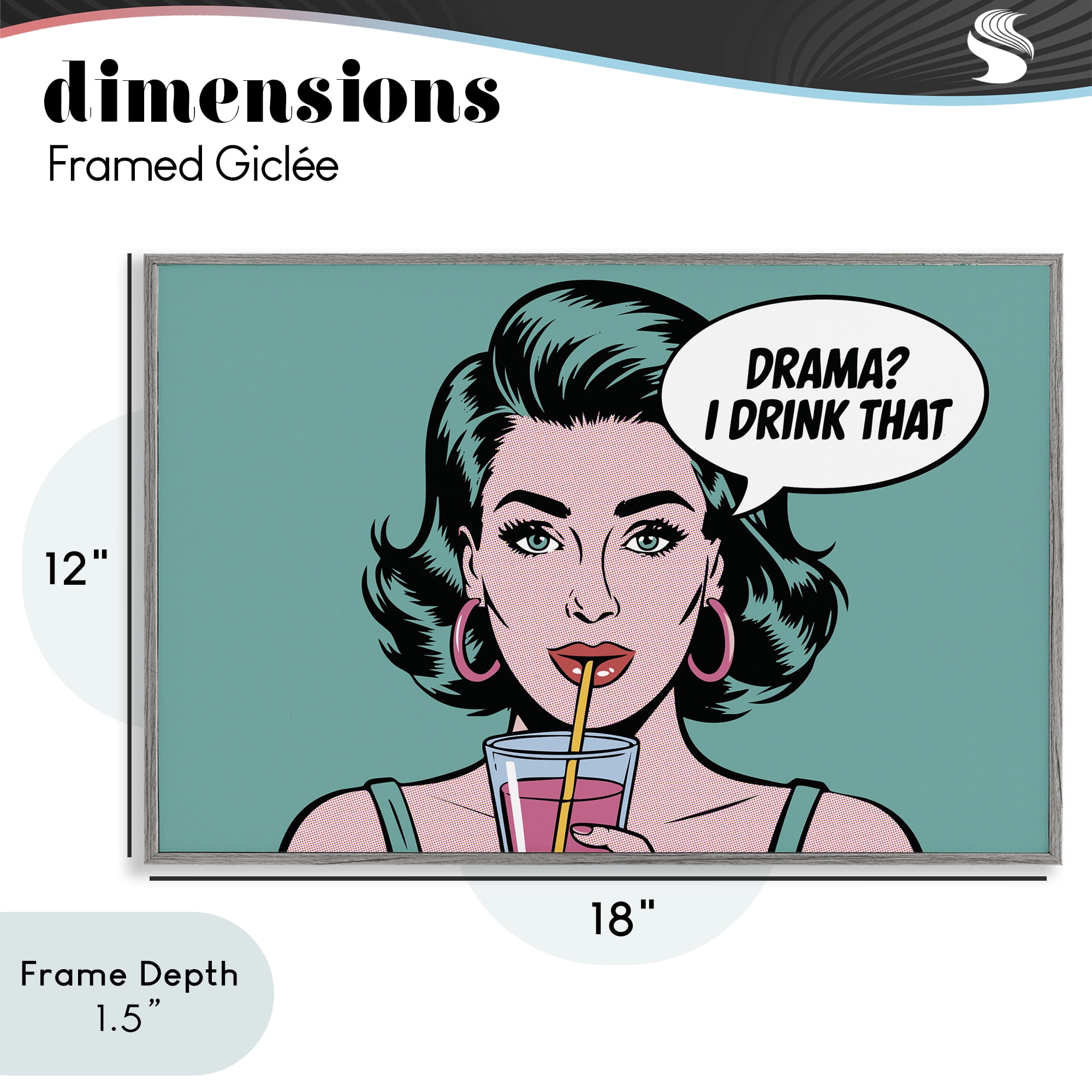 Stupell Industries Drama I Drink That Gray Framed Giclee Art, design by Andreas Magnusson