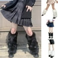 thumbnail image 2 of Mosey 1 Pair Winter Calf Socks Cozy Fluffy Faux Fur Thick Solid Color Anti-slip Warm Pile Socks Leg Warmers JK Boots Stocking Lolita Boot Covers Foot Warming Covers, 2 of 8