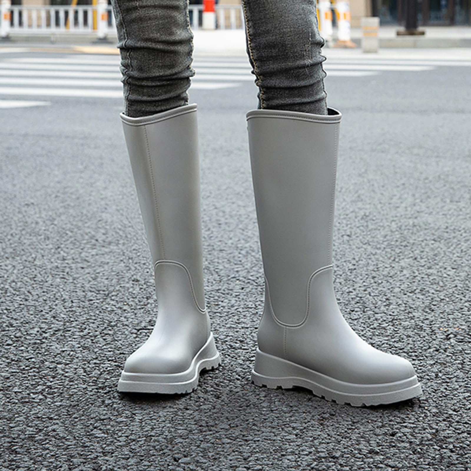 AUXDIQ Rain Shoes Women Mid-calf Boots Waterproof Rain Boots Outdoor Garden Shoes