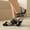 Black, variant on Women's Wide Width French Mary Jane Heels, Patent Leather & Glitter Cutout Round Toe Shoes with Double Buckle Strap & Bow Accent, Comfortable Low Block Heel Dress Shoes, Black/Pink