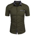 thumbnail image 1 of Men's Plaid Printed Button Short Sleeve Shirts Men's Casual Fashion Short Sleeve Shirts 4XL, 1 of 4
