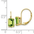 thumbnail image 5 of 14K Yellow Gold 7x5mm Emerald Cut Peridot Leverback Dangle Earrings, 5 of 5