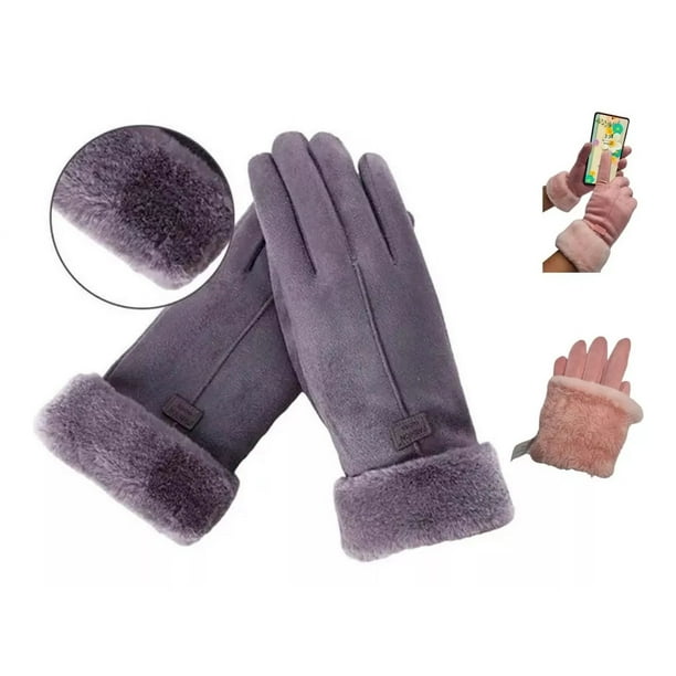 Guantes Mujer Afelpados Termicos Touch Frio Gamusa Elegantes