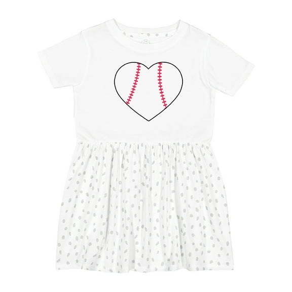 Inktastic Heart Shaped Baseball Girls Toddler Dress