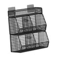 thumbnail image 3 of Cesta de alambre de metal colgante Cesta de alambre de cebolla Cuatro cuadrículas Organizador práctico Muro Montado para la cafetería de apartamentos Negro, 3 of 8