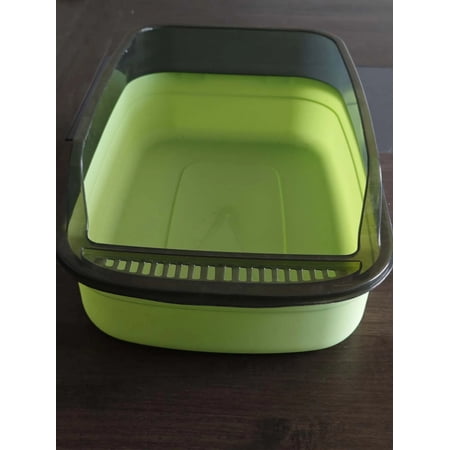 High-side curved basin body semi-enclosed removable top cover anti-slip anti-scratch litter box shovel three-piece set