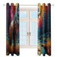 thumbnail image 3 of Blackout Curtains for Bedroom Colorful Lone Wolf Full Room Darkening Grommet Curtains for Living Room,Thermal Insulated Ombre Drapes, 3 of 7
