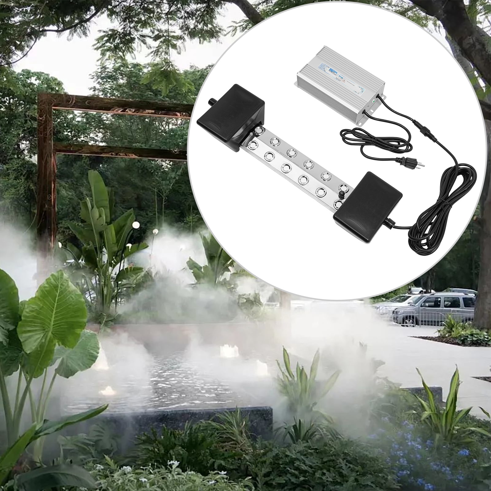 Peakora 12 Head Ultrasonic Mist Maker Fogger Stainless Steel Pond Mister Atomizer Fogger Humidifier Ip67 Aluminum Waterproof Power-Off Protection Use for Aquarium Rockery