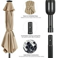 thumbnail image 5 of Yaheetech 11FT Outdoor Patio Umbrella with 32 LED Lights and Push Button Tilt, Tan, 5 of 7