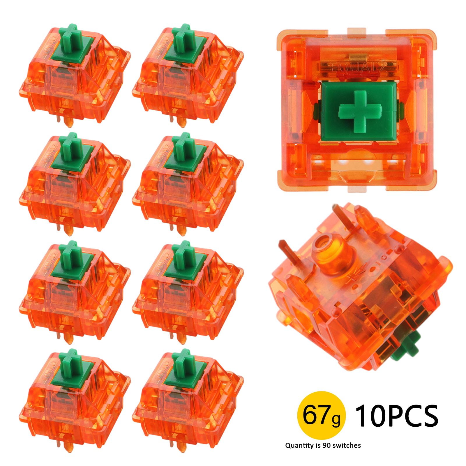 FocusCharm Lubed and Filmed C3 Equalz Tangerine Linear Switches 67g (90