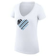 thumbnail image 2 of Women's G-III 4Her by Carl Banks  White Miami Marlins Super-Slim Fit Lightweight Heart V-Neck T-Shirt, 2 of 5