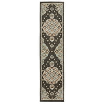 Mohawk Home Catalan Low Pile Latex Backed Stain and Fade Resistant Geometric Black Indoor Area Rug, 1' 11" X 10'