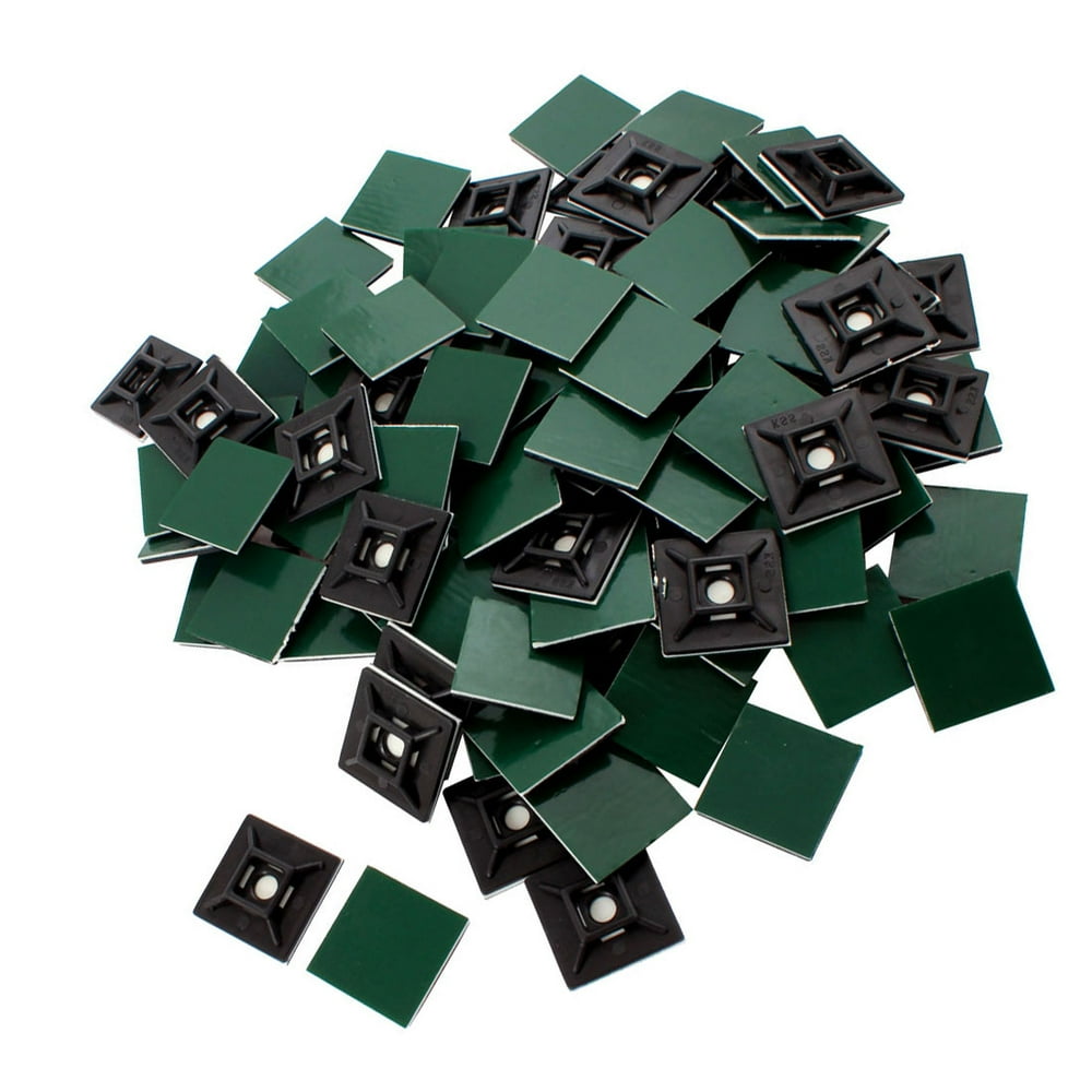 100pcs 28mmx28mm Square SelfAdhesive Cable Tie Mount Clips for 5.5mm Zip Tie