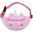 thumbnail image 2 of Little Girls Colorful Rainbow Plush Fanny Pack Glitter Rabbit Crossbody Waist Pack, 2 of 7