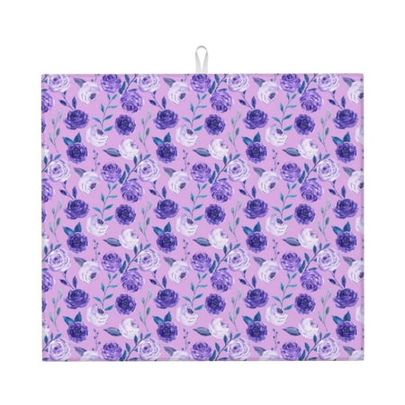 

Honeii Violet for Dish Drying Mat for Kitchen Counter Non-slip Rubber Backed Hide Stain Kitchen Super Absorbent Draining Mat Dish Rack Pad