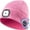 Pink, variant on Winter Knitted Beanie Hat, Bluetooth Tech Musical Hat with 4 LED Headlamp for Men Women Teen Outdoor Sports, Royal Blue