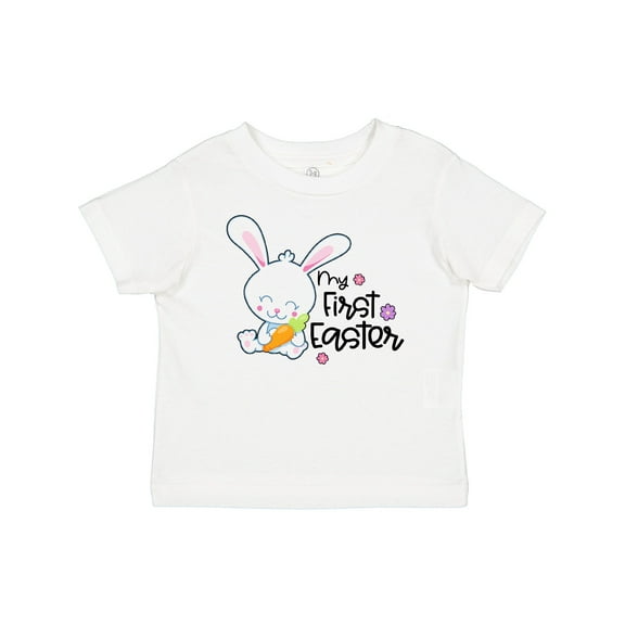 Inktastic My 1st Easter with Cute Bunny and Carrot Boys or Girls Baby T-Shirt