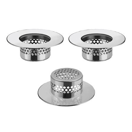 New Arrivals Bathtub Drain Cover, Bathroom Sink Strainer, Hair Catcher for Laundry Utility Sink, B(3-Pack)