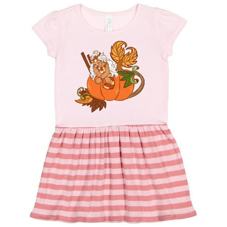 

Inktastic Beautiful Pumpkin Spice Mermaid Nestled in Pumpkin Gift Toddler Girl Dress