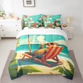 thumbnail image 2 of YST Hawaii Beach 7-Piece Comforter Set, Full, Cartoon Animal, Tropical Ocean, Summer Holiday Theme, 2 of 6