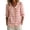 Pink, variant on Womens Linen Blend Tops Plaid Button Up Puff Cuff Blouse Peter Pan Collar Half Sleeve Loose Fit Summer Casual Tunic Top Pink XL