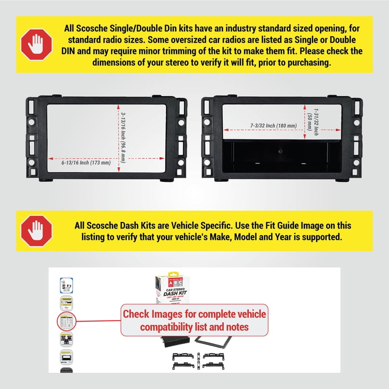 Scosche Double or Single DIN Dash Kit Compatible w/ '04-23 Buick