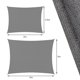 thumbnail image 3 of Vela de sombra rectangular gris de 3 x 2,5 m con kit de fijación, tela de sombra con protección UV, resistente, transpirable, bloquea el 90 % de los rayos UV, 3 of 4