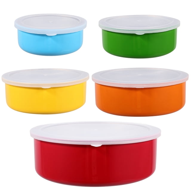 5 recipientes de acero inoxidable con tapa para aperitivos, contenedores de alimentos para la cocina