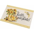 thumbnail image 2 of Shag Bath Rugs Farm Yellow Sunflower Honey Bee Plush Soft Fluffy Doormat Floor Carpet,Non-Slip Living Room Bedroom Kitchen Entryway Door Mats Country Plaid Vintage Linen, 2 of 6