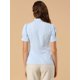 thumbnail image 5 of INSPIRE CHIC Camisa De Manga Corta Con Cuello De Lazo Para Mujer Blusa De Cuello Alto Con Encaje Frontal Con Botones Y Manga Abullonada Azul claro S, 5 of 6