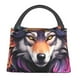 thumbnail image 1 of Fotbe Colorful Wolf Head A Bolsa Térmica Portátil con Estampado, Bolsa de Entrega de Alimentos Aislada, Bolsa Reutilizable de Gran Capacidad para Comidas y Supermercado, 1 of 6