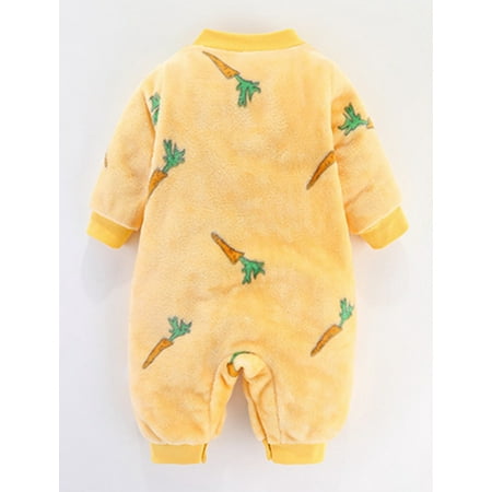 

Gubotare Baby Winter Romper Fleece Baby Bunting Bodysuit – Infant One Piece Kids Hooded Romper Outerwear Toddler Jacket Yellow 6-12 Months