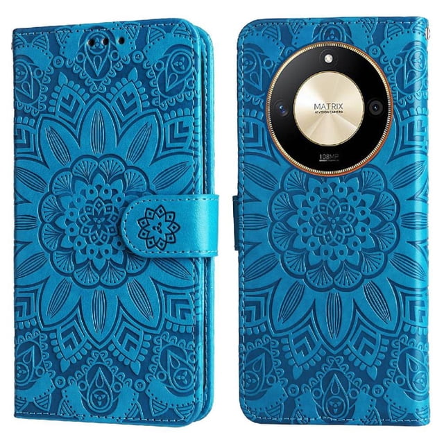 Funda tipo cartera GANGXUN para Honor Magic 6 Lite , diseño girasol, cuero PU, soporte, cierre magnético, tarjetero