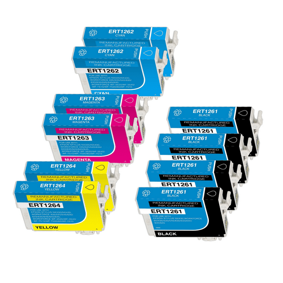 High Yield Ink Cartridges for Printer, Black/Cyan/Magenta/Yellow, 10 Count
