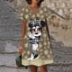 thumbnail image 2 of Nuevos vestidos cortos sexis de verano para fiesta para mujer, vestido con cuello en V y estampado de Mickey Mouse de Disney, vestido hasta la rodilla de manga corta XS-5XL para mujer, 2 of 5