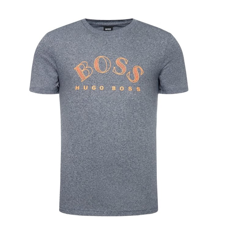 hugo boss curved logo t shirt