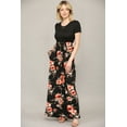 thumbnail image 5 of Made by Johnny Women's Short Sleeve Loose Plain Casual Long Maxi Dresses with Pockets M SOLID_BLACK_FLORAL, 5 of 6