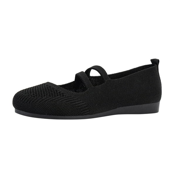 Kcodviy Ladies Solid Color Breathable Casual Slip on Shoes for Women Wide Knitting Comfortable Flat Casual Womens Casual Shoes Size 8 Wide Shoes