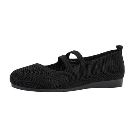 

Dyfzdhu Ladies Fashion Solid Color Breathable Knitting Comfortable Flat Casual Shoes