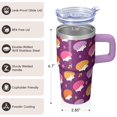 thumbnail image 3 of 20oz Hedgehog Stainless Steel Tumbler with Handle and Straw Insulated Coffee Travel Mug Water Bottle with Lid and Straw BPA Free Safe for All Ages Great Gift for Hedgehog Fans, 3 of 6