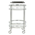 thumbnail image 2 of SAFAVIEH Sienna 2 Tier Modern Glam Round Bar Cart with Casters, Chrome, 2 of 7