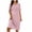 Pink, variant on Bovxnpu Nightgowns for Women Short Sleeve Sleepshirt Loungewear Cotton Crew Neck with Pockets Tied Waist Nightgown Sleepwear