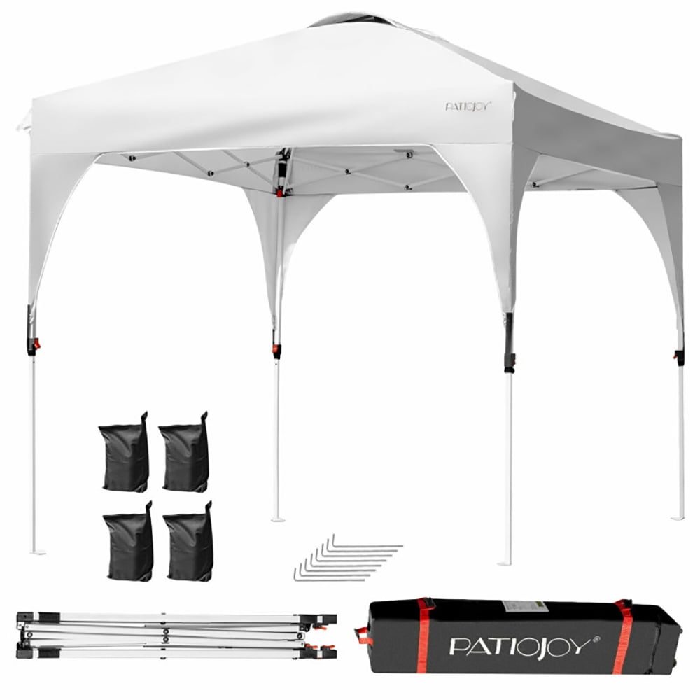Aimee Lii 8 x 8 Feet Outdoor Pop Up Tent Canopy Camping Sun Shelter with Roller Bag, Backyard Canopy Gazebo, White Aimee Lii 8 x 8 Feet Outdoor Pop Up Tent Canopy Camping Sun Shelter with Roller Bag, Backyard Canopy Gazebo, White